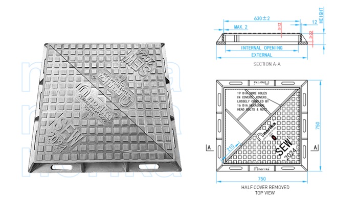 Stainless Steel Medium Duty Double Triangular Manhole Cover & Frame